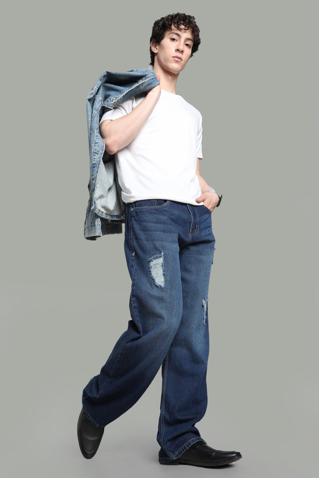 Blue Pattern Baggy Fit