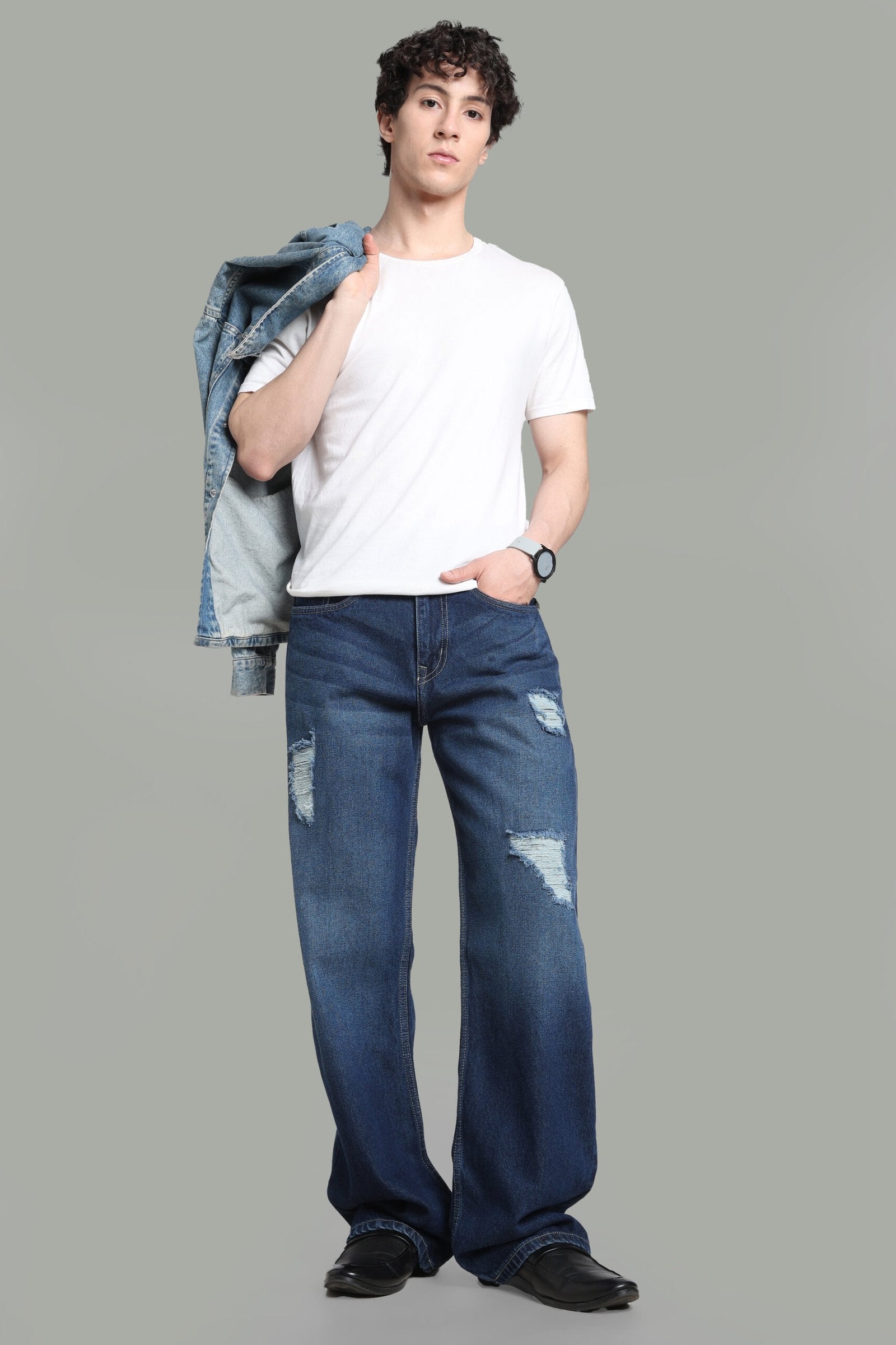 Blue Pattern Baggy Fit