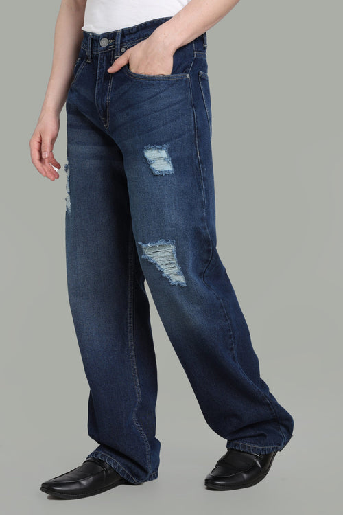 Blue Pattern Baggy Fit
