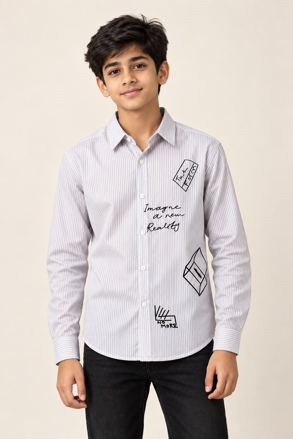 Hillover Teen Premium Striped Graphic Shirt
