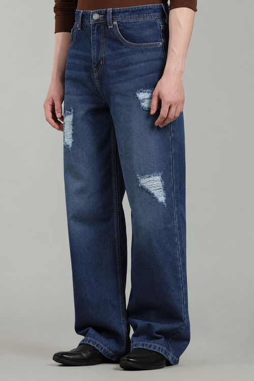 Blue Pattern Baggy Fit