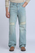 Hillover  Blue Ripped Straight Fit