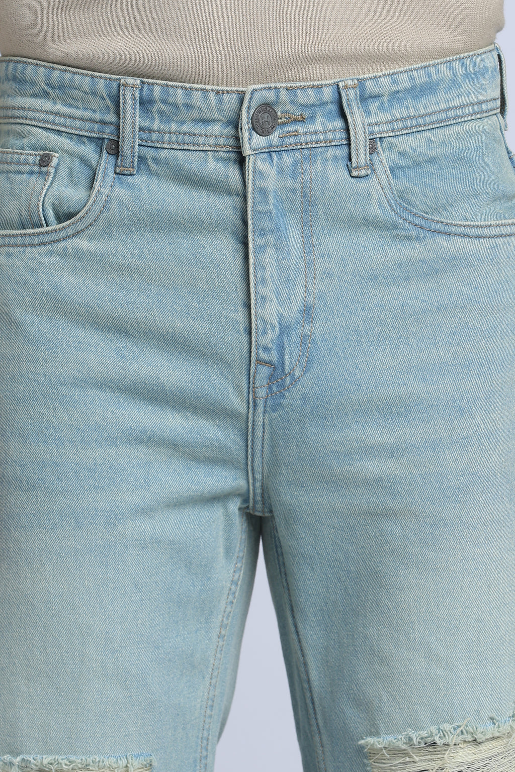 Hillover  Blue Ripped Straight Fit