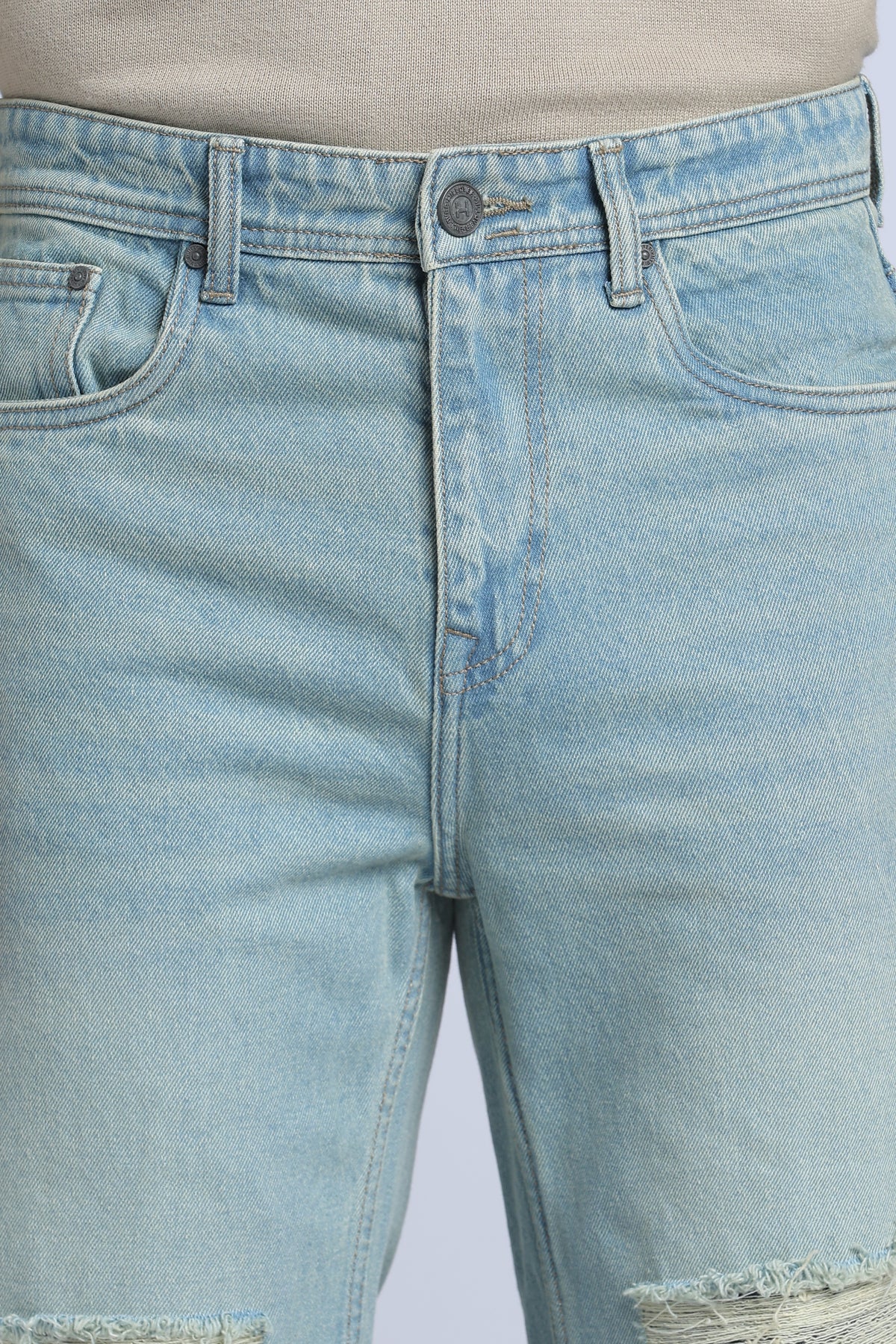 Hillover  Blue Ripped Straight Fit