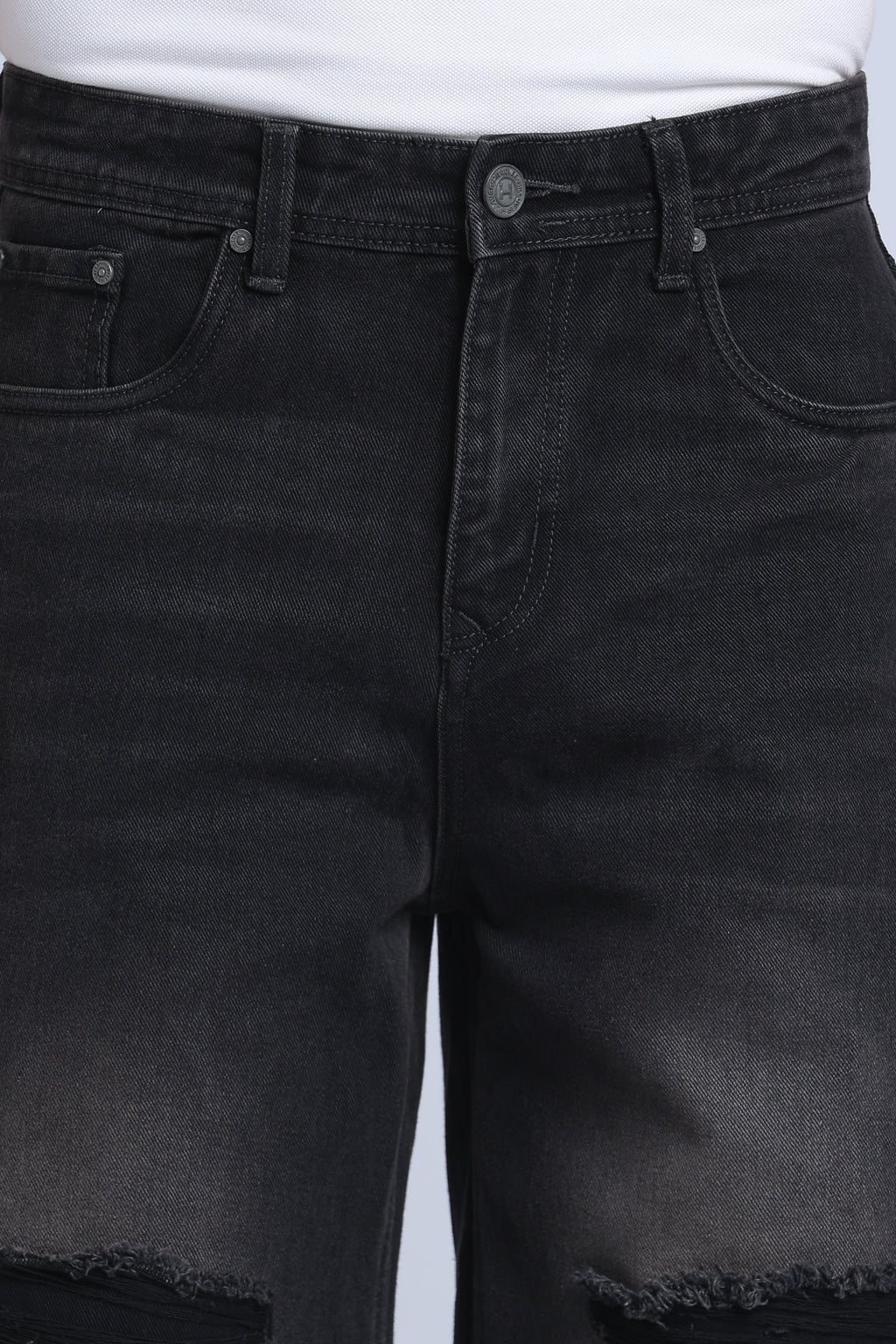 Hillover Men’s Ripped Grey Wide Leg