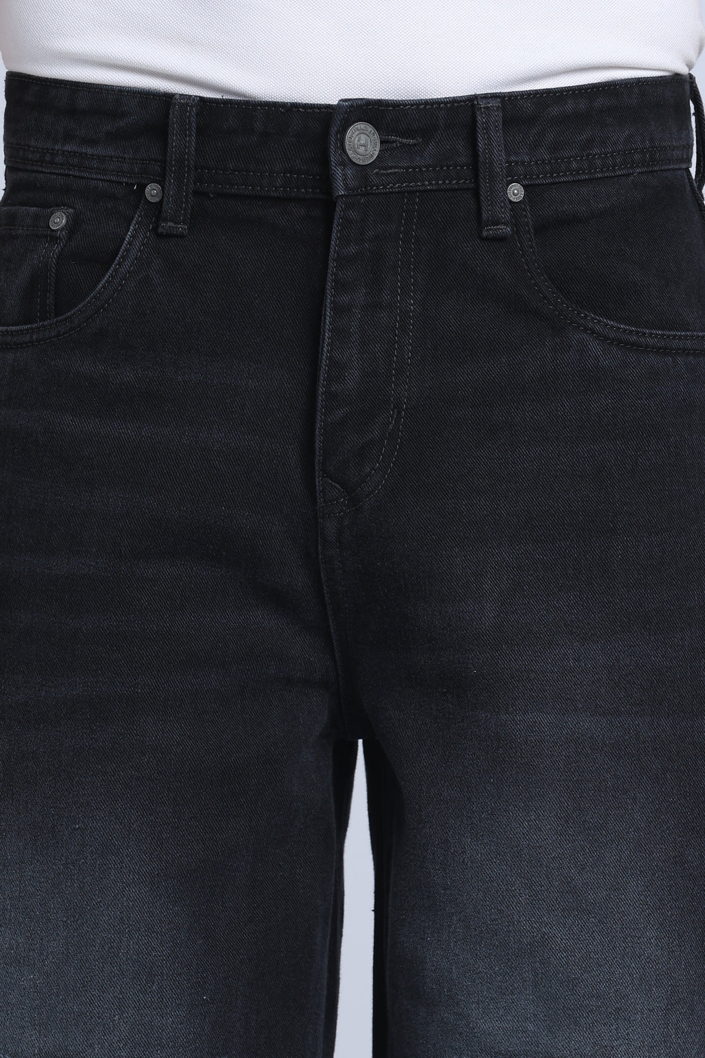 Hillover Men’s Black Ripped Wide Leg
