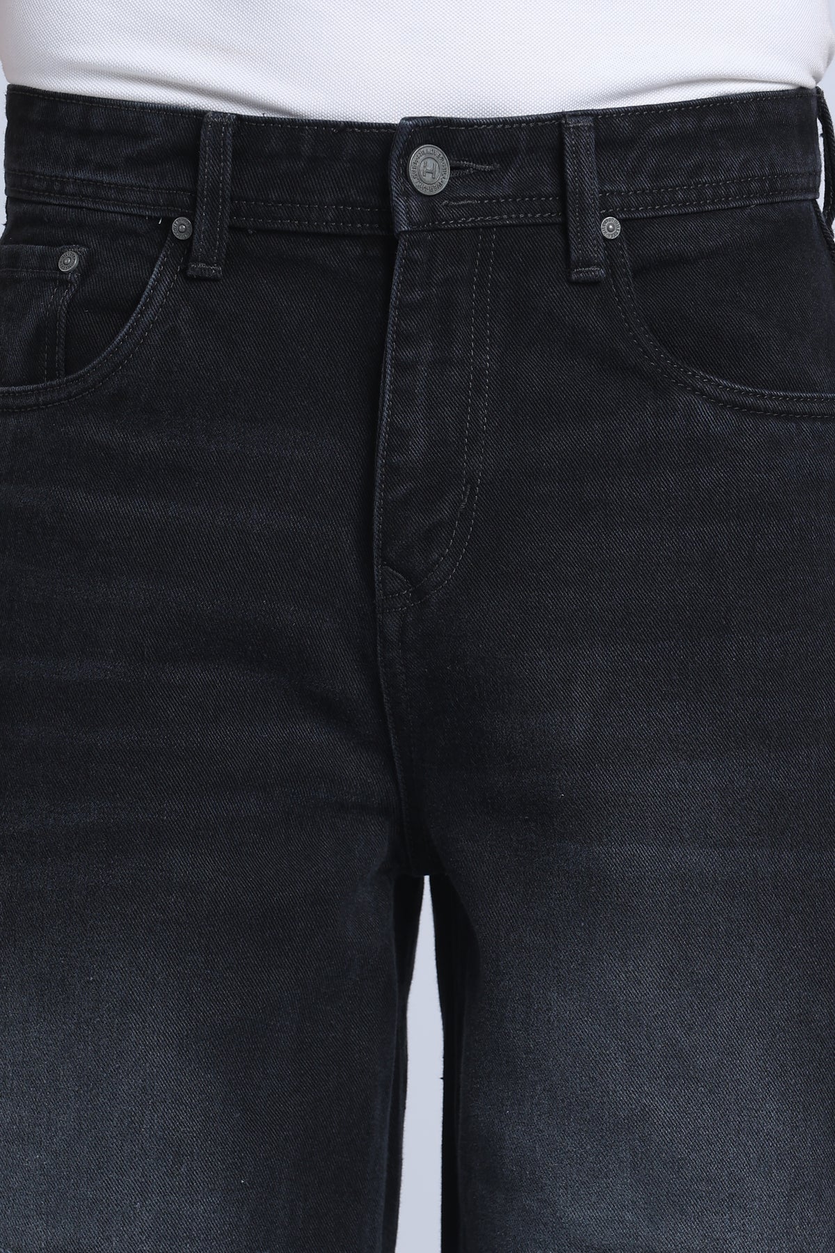 Hillover Men’s Black Ripped Wide Leg