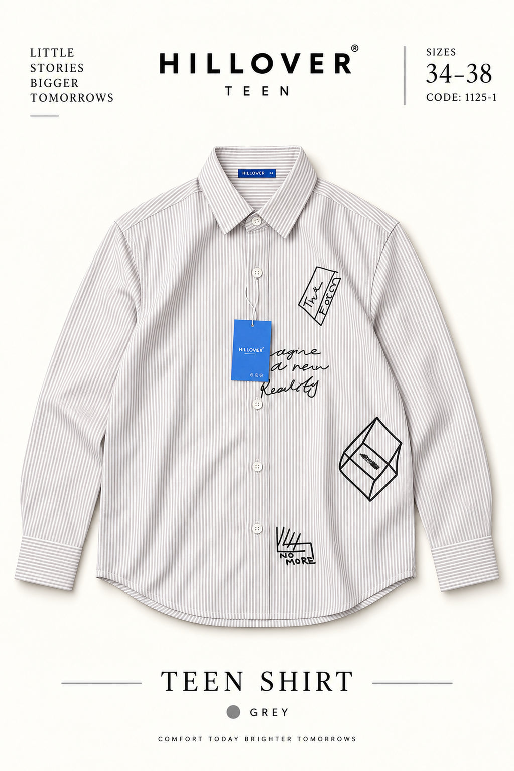 Hillover Teen Premium Striped Graphic Shirt