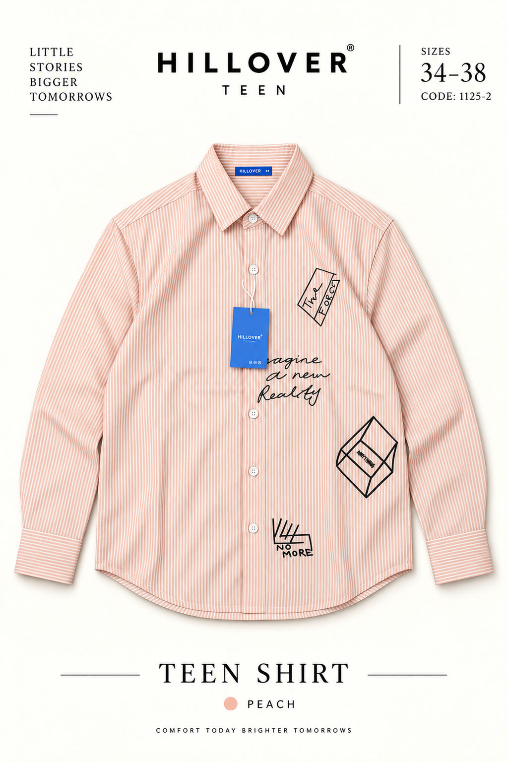 Hillover Teen Premium Striped Graphic Shirt