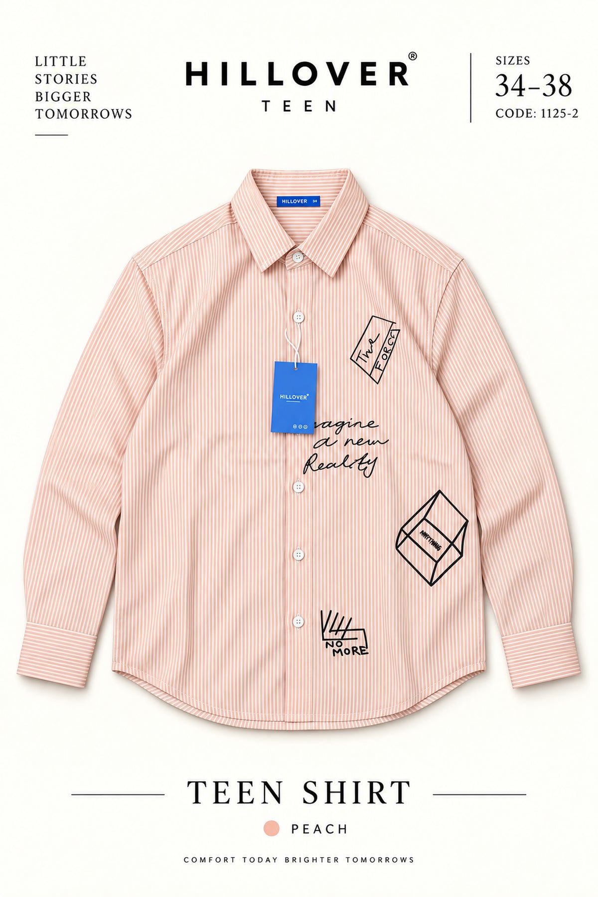 Hillover Teen Premium Striped Graphic Shirt