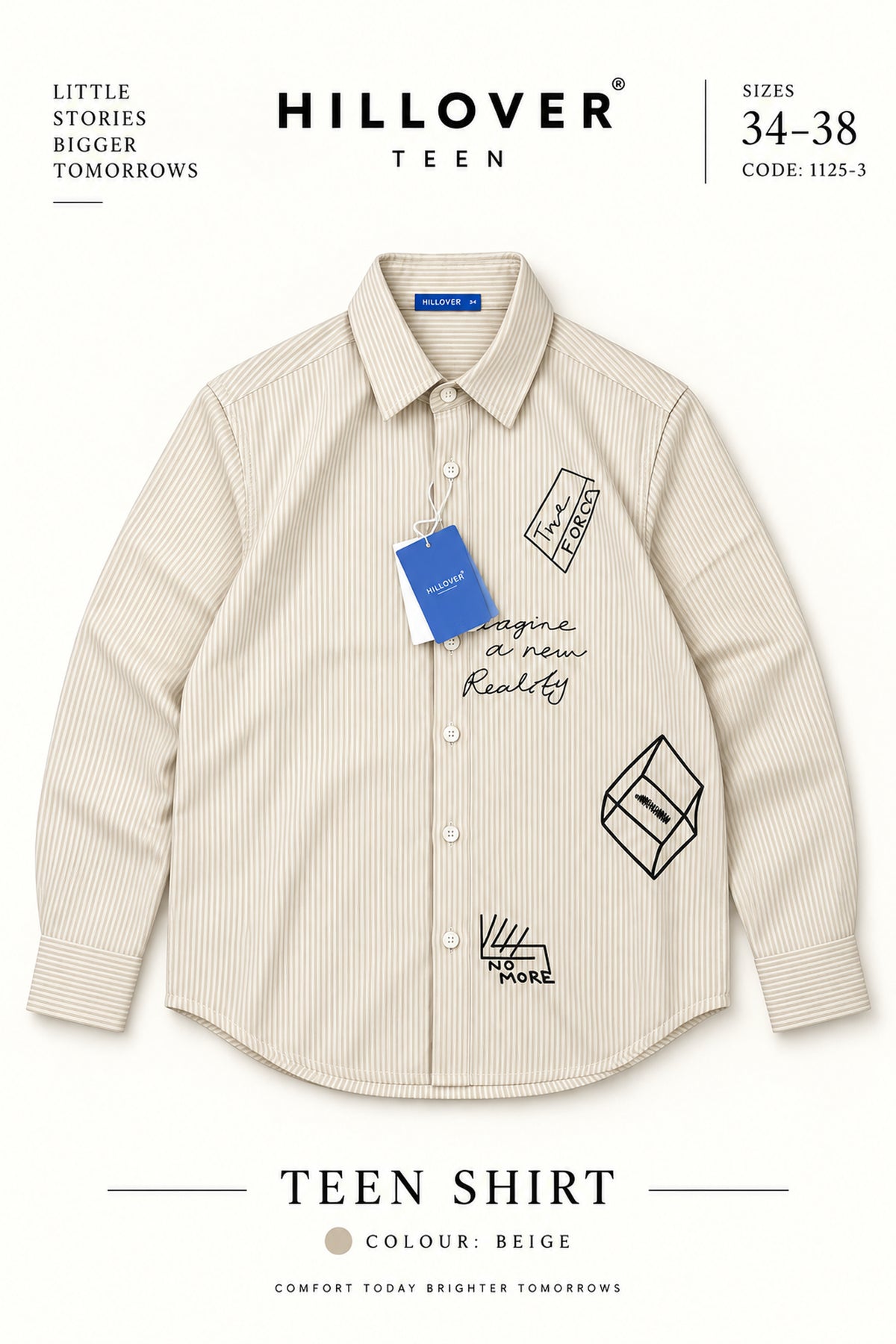 Hillover Teen Premium Striped Graphic Shirt