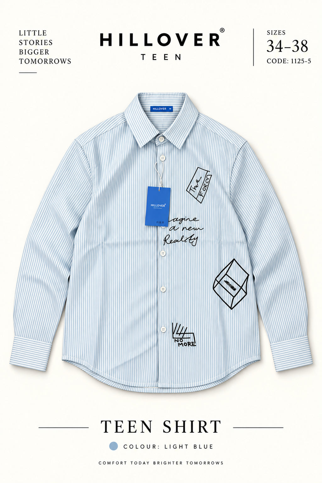 Hillover Teen Premium Striped Graphic Shirt
