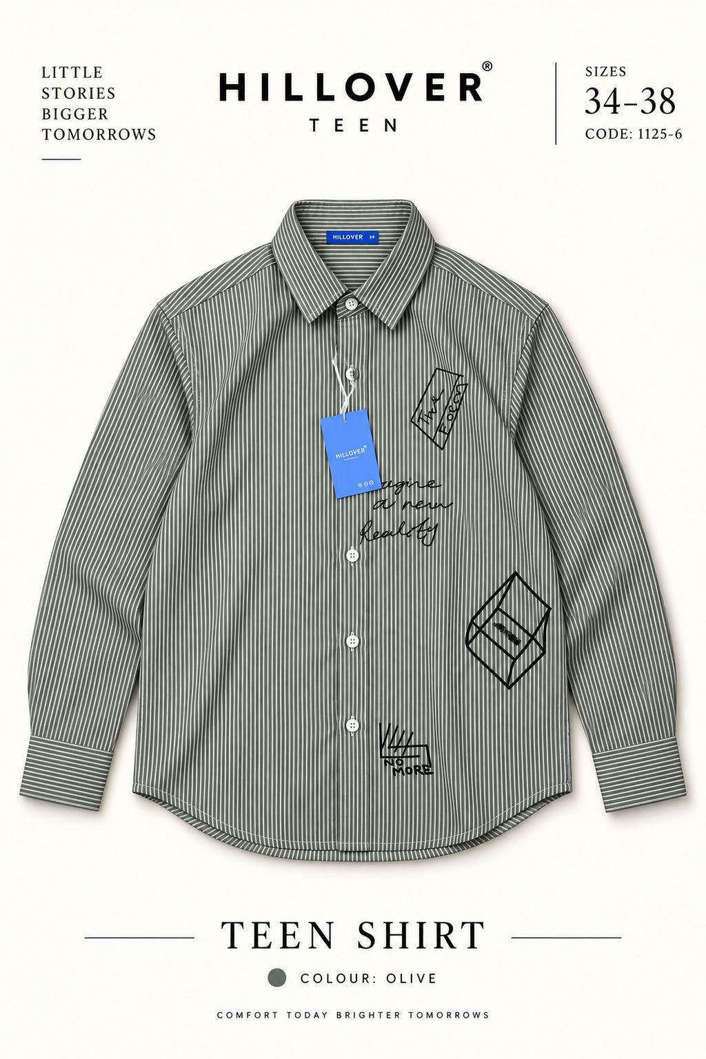 Hillover Teen Premium Striped Graphic Shirt