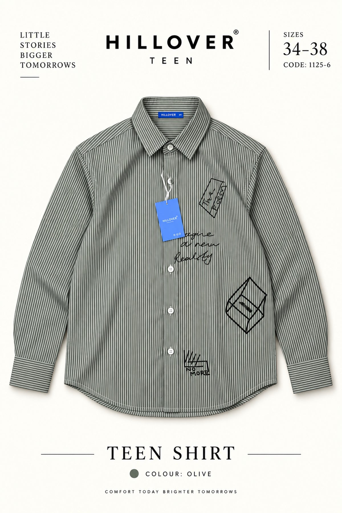Hillover Teen Premium Striped Graphic Shirt