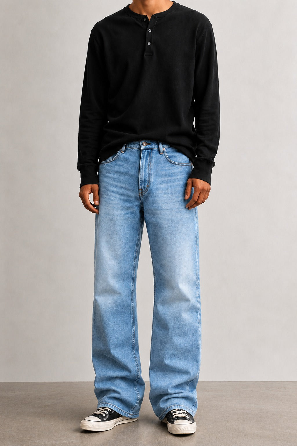 Hillover Relaxed Light Dark Blue Straight Fit Jeans