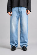 KOMI Relaxed Light Blue Shade Straight Fit Jeans