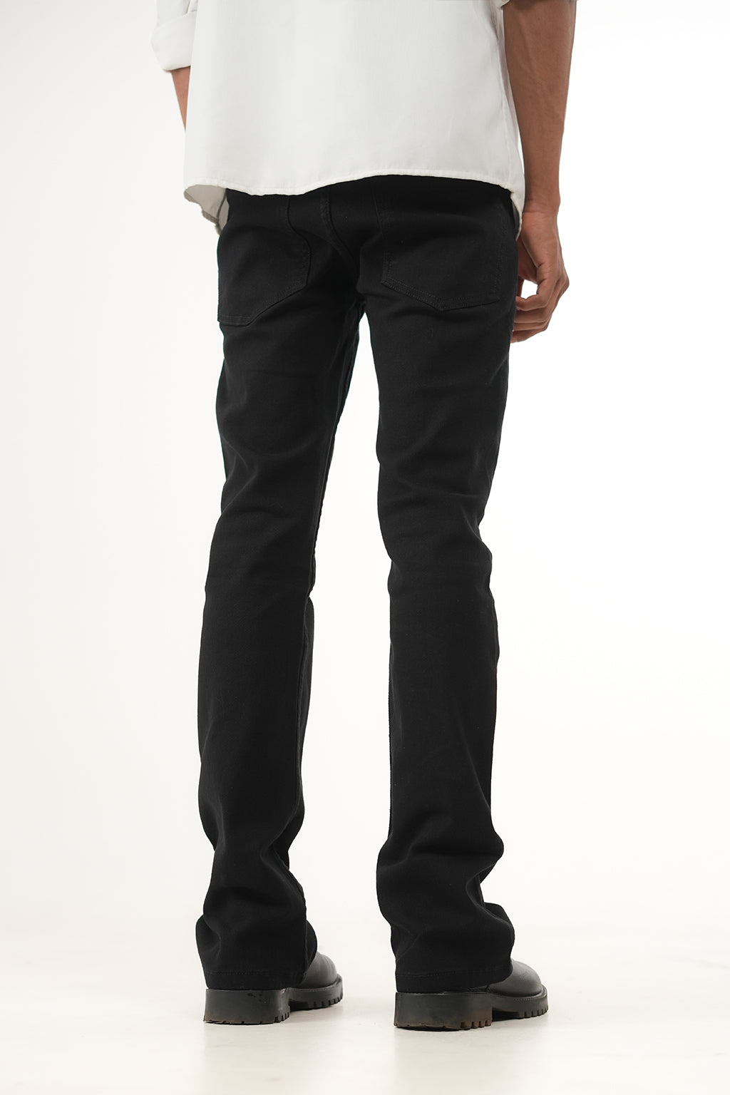 HILLOVER Jet Black Lycra Bootcut Jeans