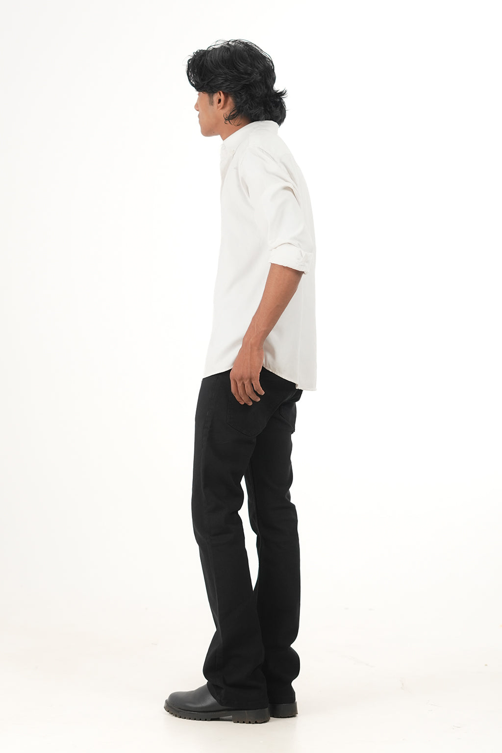 HILLOVER Jet Black Lycra Bootcut Jeans
